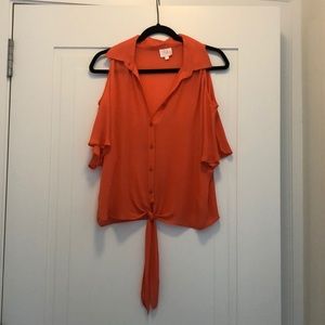 Parker Orange Silk Top